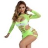 952280 Vestito A Rete Elastico Manica Lunga Verde Taglia Unica