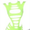 952280 Vestito A Rete Elastico Manica Lunga Verde Taglia Unica