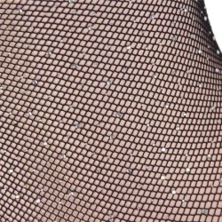 952297 Body in rete lucida con spalle scoperte a maniche lunghe nero taglia unica