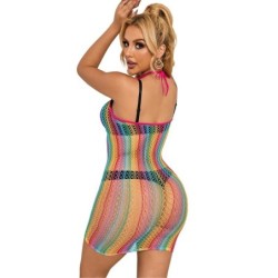 952341 Regenbogen-Netzkleid Einheitsgröße