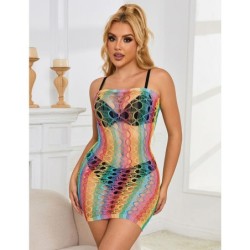 952365 Netjurk Off Shoulder Regenboog One Size