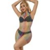 952433 Rochie tip plasă fără mâneci cu guler înalt curcubeu, mărime unică