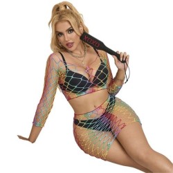 952440 Set van 2-delige Regenboog Netstof Lange Mouwen One Size