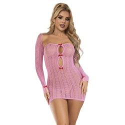 952471 Vestito A Rete Rosa Taglia Unica