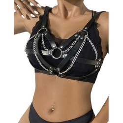 953713 Cinturón De Bondage Punk Hebilla Metal Negro Talla Única