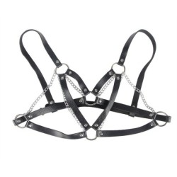 953713 Punk Bondage Bælte Metal Spænde Sort One Size