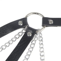 953713 Punk Bondage Bælte Metal Spænde Sort One Size