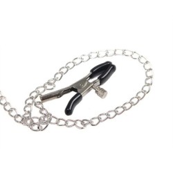 953720 Pinzas Para El Pecho Con Correa De Cuero Bondage Negro Talla Única