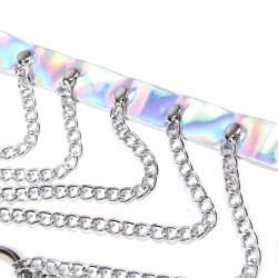953737 Imbracatura Pettorale Con Anelli E Catene Argento Taglia Unica