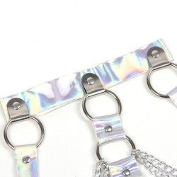 953737 Hrudný Postroj s Krúžkami a Reťazami Strieborný Jedna Veľkosť