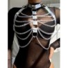 953737 Harnais De Poitrine Avec Anneaux Et Chaînes Argent Taille Unique