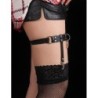 953744 Punk leren jarretel verstelbaar zwart one size
