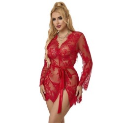 953782 Csipkés Hálóing + Piros Tangabugyi L/Xl