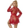 953782 Csipkés Hálóing + Piros Tangabugyi L/Xl