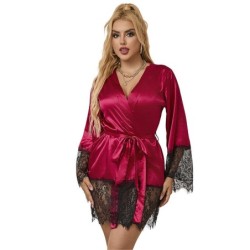 953829 Elegante Camisola de Renda + Fio Dental Vermelho L/Xl