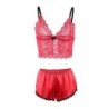953904 Conjunto 3 Peças Renda E Cetim Vermelho L/Xl