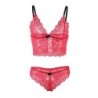 953904 Set 3 Stuks Kant En Satijn Rood L/Xl