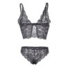 953911 Set 3 Teile Spitze und Satin Schwarz S/M