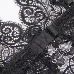 953911 Conjunto 3 Peças Renda E Cetim Preto S/M