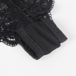 953911 Conjunto 3 Peças Renda E Cetim Preto S/M