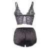 953928 3-Piece Lace and Satin Set Black L/XL