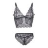 953928 Set 3 Piezas Encaje Y Saten Negro L/Xl