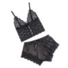 953942 Pijama Sexy Saten Y Encaje Negro L/Xl