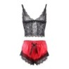 953966 Seksuali Pižama iš Satino ir Nėrinių Juoda/Raudona L/Xl