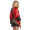 954024 Nuisette en Dentelle Dos Transparent + String Rouge/Noir L/Xl