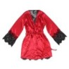 954024 Nuisette en Dentelle Dos Transparent + String Rouge/Noir L/Xl