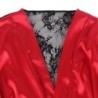 954024 Naktiniai Marškiniai Su Nėriniais Atvira Nugara + Stringai Raudona/Juoda L/Xl