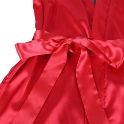 954024 Csipkés Hálóing Áttetsző Hátrésszel + Piros/Fekete Tangabugyi L/Xl