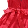954024 Naktiniai Marškiniai Su Nėriniais Atvira Nugara + Stringai Raudona/Juoda L/Xl