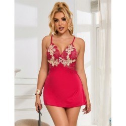 954123 Babydoll med röd blommig design S/M