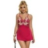 954130 Babydoll mit rotem Blumendesign L/Xl