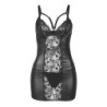 954178 Mekko + Stringit Musta Nahka L/Xl