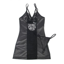 954178 Kleit + Stringid Must Nahk L/Xl