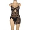 954185 Babydoll De Encaje Amb Tirants Ajustables Negre S/M