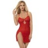 954215 Babydoll De Renda Com Alças Ajustáveis Vermelho L/Xl