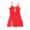 954215 Babydoll De Renda Com Alças Ajustáveis Vermelho L/Xl