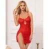 954215 Babydoll De Renda Com Alças Ajustáveis Vermelho L/Xl