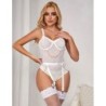 954284 Body Com Correntes + Ligas Branco S/M