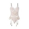 954291 Body Con Catene + Reggicalze Bianco L/Xl