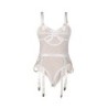 954291 Body Con Catene + Reggicalze Bianco L/Xl