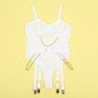 954291 Body Com Correntes + Ligas Branco L/Xl