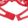 954321 Reggiseno + Perizoma + Giarrettiera Stampa Cuori Rosso S/M
