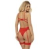 954338 Beha + String + Jarretelgordel met hartjesprint Rood L/Xl