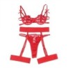 954338 Beha + String + Jarretelgordel met hartjesprint Rood L/Xl