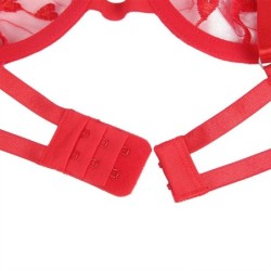 954338 Beha + String + Jarretelgordel met hartjesprint Rood L/Xl