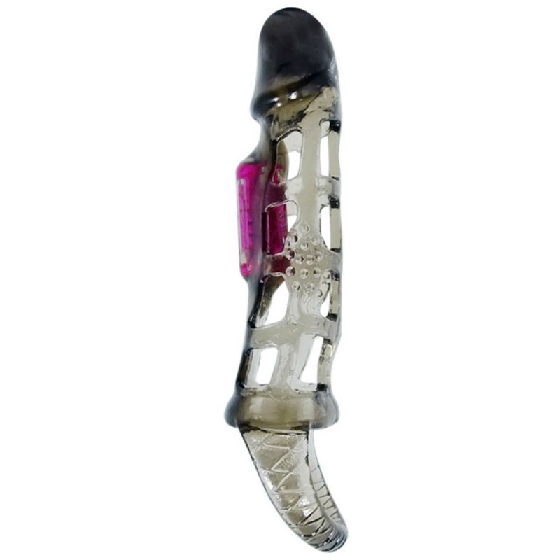 Capa Extensora Peniana Com Vibração e Strap 13.5 Cm